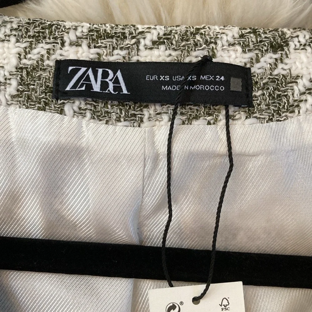 Zara Tweed Cut-Out Belted Mini Dress 1 piece - Picture 2 of 16
